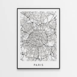Paris Map Print - Minimal Poster Art France - thumbnail 1