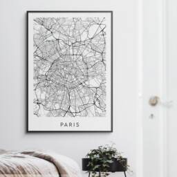 Paris Map Print - Minimal Poster Art France - thumbnail 2