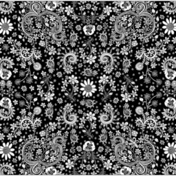 Floral Black White Tapestry Wall Hanging Bird Art Tapestries Floral Shabby Chic - thumbnail 2
