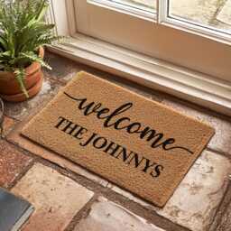 Personalized Welcome Doormat - Family Last Name Housewarming Gift Wedding Gifts Mat Closing Custom - thumbnail 2
