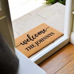 Personalized Welcome Doormat - Family Last Name Housewarming Gift Wedding Gifts Mat Closing Custom - thumbnail 1