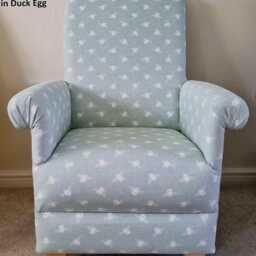 Butterfly Fabric Children's Armchair Lilac Chintz Nursery Decor Kids Girls Child's Seat Chair - thumbnail 4