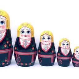 Handmade Sunflower Nesting Dolls Montessori Wooden Toy - 7 Piece - thumbnail 3