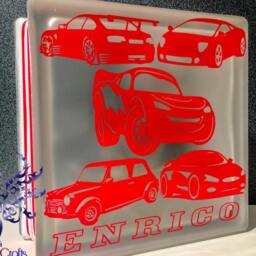 Cars Nightlight, Motorcar Glass Light Block, Racing Fan Gift, Personalised Option - thumbnail 2