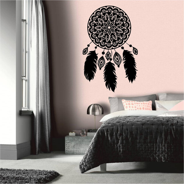 Dream Catcher Vinyl Wall Art, Decal, Sticker, Transfer, Mural, Removable, Decoration, Interior, Exterior, Peel & Stick, - 0864 - image 1