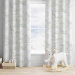 Chinoiserie Toile De Jouy Safari Green, Curtains, Blackout Or Non Blackout, Eyelet, Pencil Pleat Rod Pocket, Home Decor - thumbnail 1