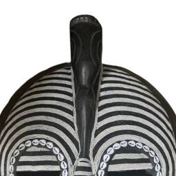 Handmade African Bird Wood Mask Beaded Tribal Wall Decor - 20In - thumbnail 3