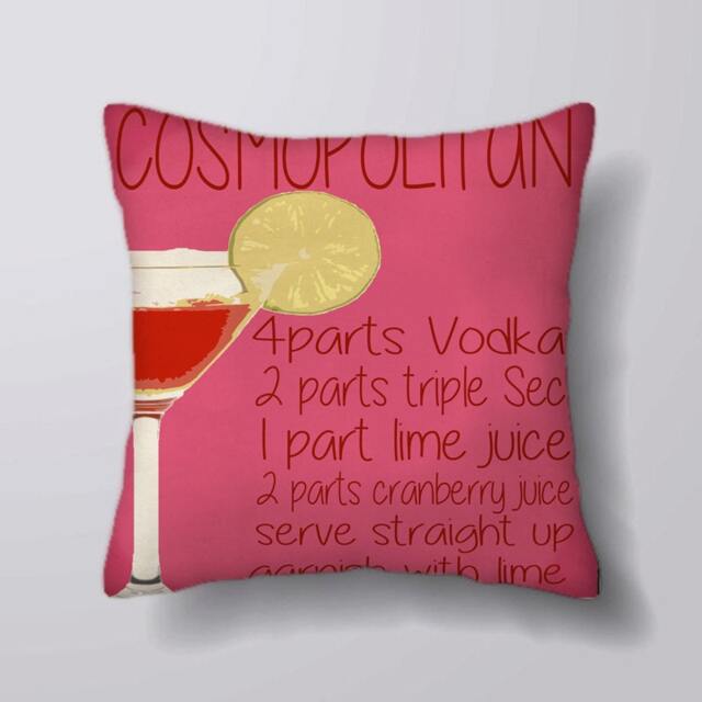 Cocktail Recipe Cosmopolitan -Cushion Cover Case Or Stuffed With Insert