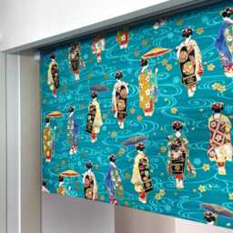 Japanese Geisha Short Noren Curtain, Restaurant Kimono Girls Noren, Caf?? Space Divider Kawaii Valance Kitchen Long Curtain - thumbnail 4