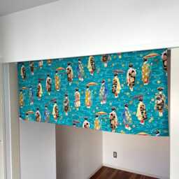Japanese Geisha Short Noren Curtain, Restaurant Kimono Girls Noren, Caf?? Space Divider Kawaii Valance Kitchen Long Curtain - thumbnail 1