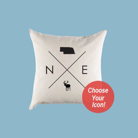 Nebraska Ne Home State Canvas Pillow Or Cover - image 1