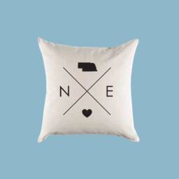 Nebraska Ne Home State Canvas Pillow Or Cover - thumbnail 2
