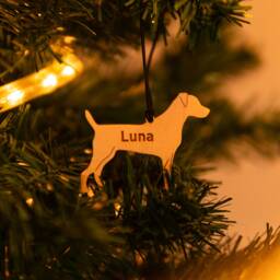 Personalized Dog Christmas Ornament Wooden Pet Memorial Bauble - Personalised Christmas Tree Decorations For Dog Lovers - thumbnail 2