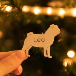 Personalized Dog Christmas Ornament Wooden Pet Memorial Bauble - Personalised Christmas Tree Decorations For Dog Lovers - thumbnail 3