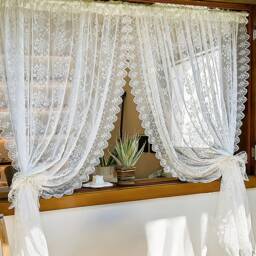 Embroidered Sheer Curtains For Living Room Bedroom, Farmhouse Florals Lace Drapes - thumbnail 3