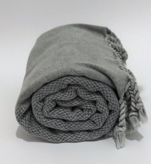 stonewashed Turkish Towel, Turkish Cotton Towel, Hammam Peshtemal, Bath Grey Yoga Spa - Gym - image 1