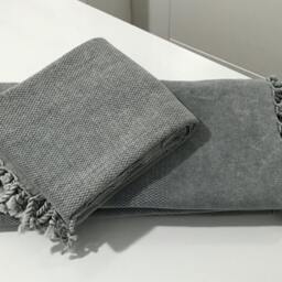 stonewashed Turkish Towel, Turkish Cotton Towel, Hammam Peshtemal, Bath Grey Yoga Spa - Gym - thumbnail 4