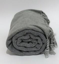 stonewashed Turkish Towel, Turkish Cotton Towel, Hammam Peshtemal, Bath Grey Yoga Spa - Gym - thumbnail 1