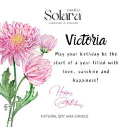 Personalised November Birth Flower Candle Gift Set, Month For Sister, Mum, Friend, Hand Poured Soy Wax, Birthday Idea - thumbnail 2