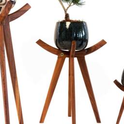 Plant Shelf Tall Stand Mid Century Modern Ceramic Pot Holder Tiered Lover Gift Housewarming Garden - thumbnail 3
