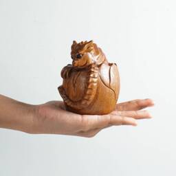 Baby Dragon Hatching From An Egg, Cute Dragon, Mystical Animal, Art, Wood Carving, Wooden Figurine, Gift For Mother, Housewarming - thumbnail 4