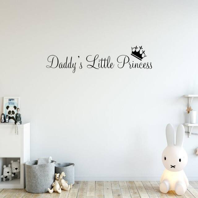 Nursery Wall Decal - Daddy's Little Princess Quote Vinyl Art Quotes Baby Girl Room Decor Vwaq - image 1