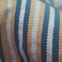 Handmade Blue & Gray Crochet Baby Blanket. Crochet Afghan. Custom Crochet. Throw. Baby Gift - thumbnail 2