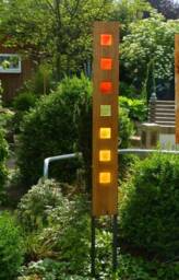 Garden Sculpture Made Of Wood & Glass. A Unique, Handmade, Weatherproof Garden Decoration - thumbnail 1