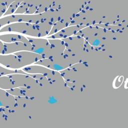 Personalized Tree Branch Wall Decal Owl, Birds, Name - thumbnail 4
