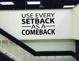 Gym Wall Decal, Health Club Decor, Sports Quote Physical Therapy Office Use Every Setback As A Comeback - thumbnail 1