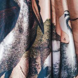 Set Of 2 Blackout Curtains, Room Divide Screen Wall Panel, Vintage Birds - thumbnail 3