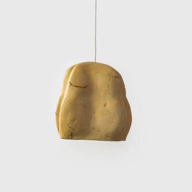 Pendant Light Peonia, Unique Lamp From Paper Mache, Sculptural in French Ugier Colour - image 1