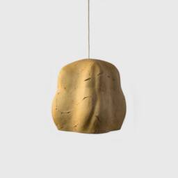 Pendant Light Peonia, Unique Lamp From Paper Mache, Sculptural in French Ugier Colour - thumbnail 2