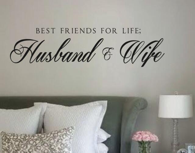 Vinyl Wall Decal-Best Friends For Life Husband & Wife - Quotes Wedding Gift Bedroom Decor - image 1