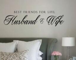 Vinyl Wall Decal-Best Friends For Life Husband & Wife - Quotes Wedding Gift Bedroom Decor - thumbnail 1