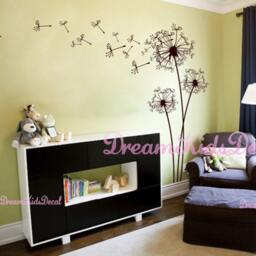 Personalized Dandelion Wall Decal, Butterfly Flower Wall Art For Kids Room - thumbnail 2