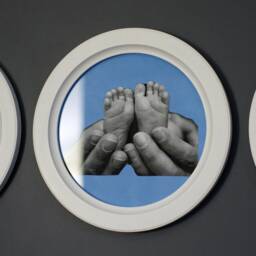 "White Round Frame, Handcrafted Photo Picture Frame, Wooden Photo Wood Frame With Glass ""Barrow" - thumbnail 2