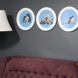 "White Round Frame, Handcrafted Photo Picture Frame, Wooden Photo Wood Frame With Glass ""Barrow" - thumbnail 3