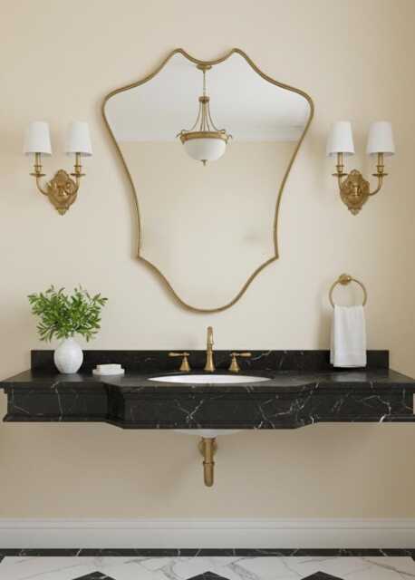 Shield Brass Mirror - Vanity Curved - image 1