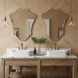 Shield Brass Mirror - Vanity Curved - thumbnail 3