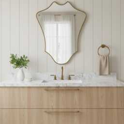 Shield Brass Mirror - Vanity Curved - thumbnail 2