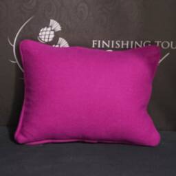 1 Pink & Grey Tartan Checked Lumbar Cushion Cover With Plain Back Piping - thumbnail 2