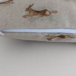 "Leaping Hares Linen Look Cushion Cover Reversible 14"" 16"" 18"" 20"" 22"" 24" - thumbnail 2