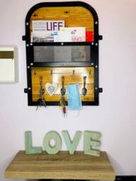 Gift For The Family - For Home-Letter Rack-Entryway-Organiser-Natural Wood-Reclaimed Wood-Key Hooks-Letter Tidy - Hallway Organiser - thumbnail 1