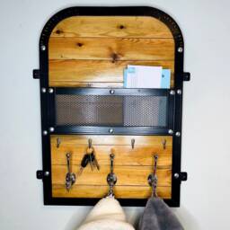 Gift For The Family - For Home-Letter Rack-Entryway-Organiser-Natural Wood-Reclaimed Wood-Key Hooks-Letter Tidy - Hallway Organiser - thumbnail 2