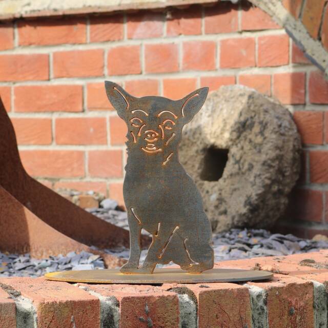 New Chihuahua Rusty Metal Outdoor & Garden Gift, Chihuahua Decoration - image 1