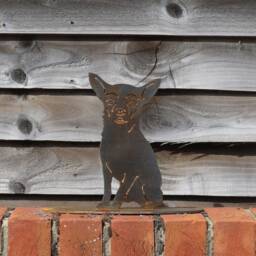 New Chihuahua Rusty Metal Outdoor & Garden Gift, Chihuahua Decoration - thumbnail 2