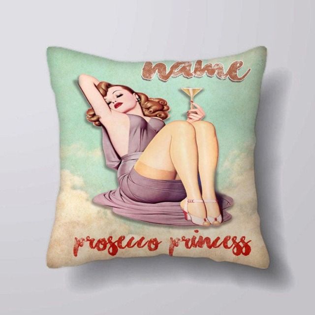 Customizable Personlized Prosecco Princess - Cushion Cover Case Or Stuffed With Insert - image 1