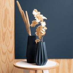 Blue Vase Origami For Dried Or Fresh Flowers - Original Gift Plant Lover - thumbnail 2