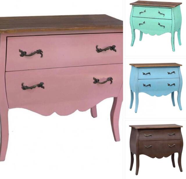 French Shabby Chic Chest Of Draws, Dressing Table, Bedroom Nursery Storage, Distressed Annie Sloan Chalk Paint, Carved, Decorative Handles - image 1